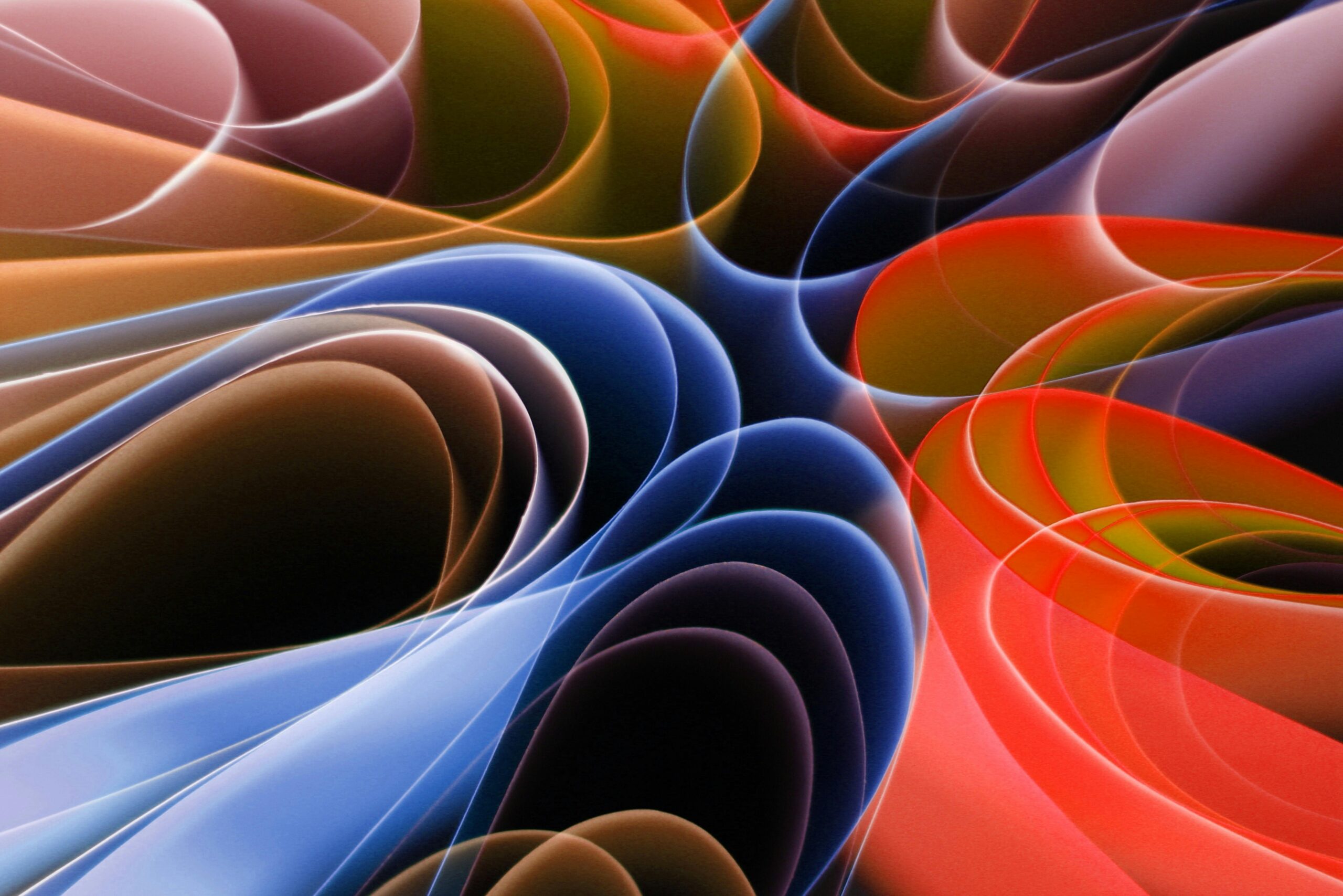 Vibrant abstract digital art with colorful swirling patterns, showcasing a blend of red, blue, and green hues.